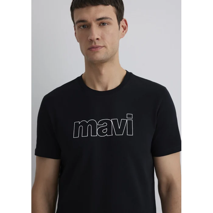 Mavi 065781-900 Mavi Logo Baskılı Siyah Tişört