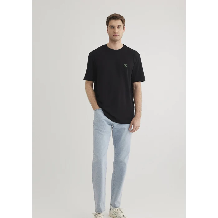Mavi 067074-900 Mavi Logo İşlemeli Siyah Basic Tişört
