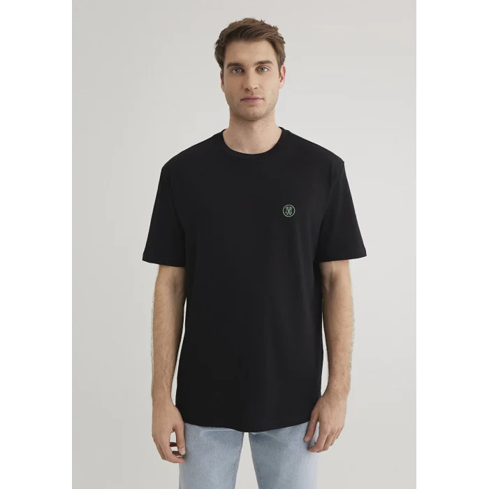 Mavi 067074-900 Mavi Logo İşlemeli Siyah Basic Tişört