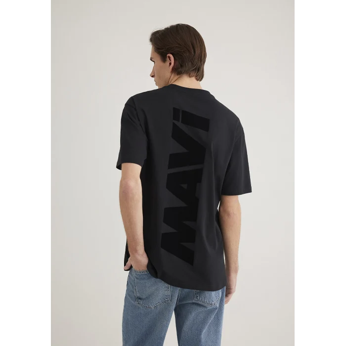 Mavi 0611313-900 Mavi Logo Sırt Baskılı Siyah Tişört