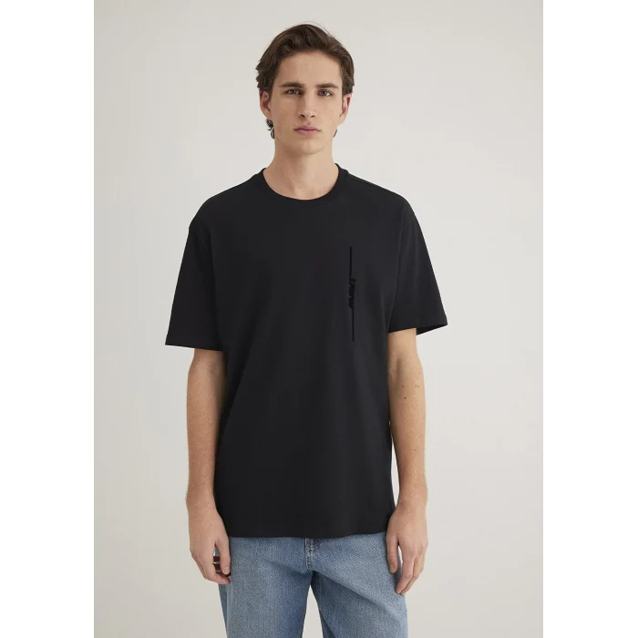 Mavi 0611313-900 Mavi Logo Sırt Baskılı Siyah Tişört