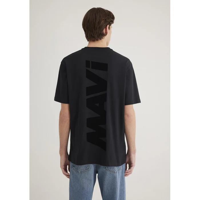 Mavi 0611313-900 Mavi Logo Sırt Baskılı Siyah Tişört