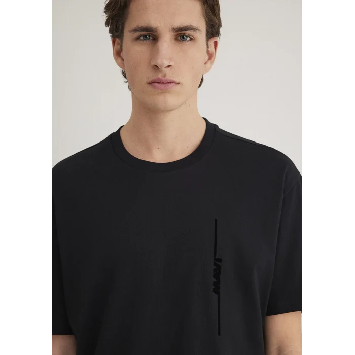 Mavi 0611313-900 Mavi Logo Sırt Baskılı Siyah Tişört