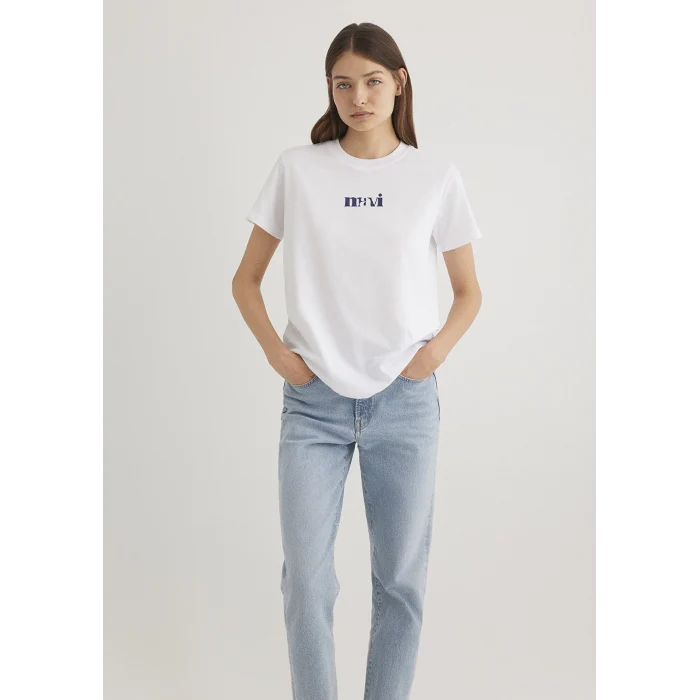 Mavi 1612241-620 Mavi Baskılı Beyaz Tişört