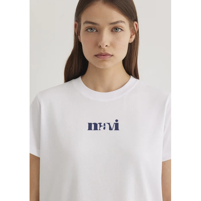 Mavi 1612241-620 Mavi Baskılı Beyaz Tişört