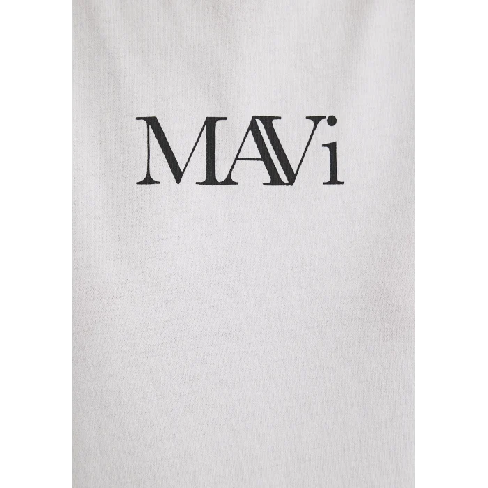 Mavi 1611594-620 Mavi Logo Baskılı Beyaz Tişört