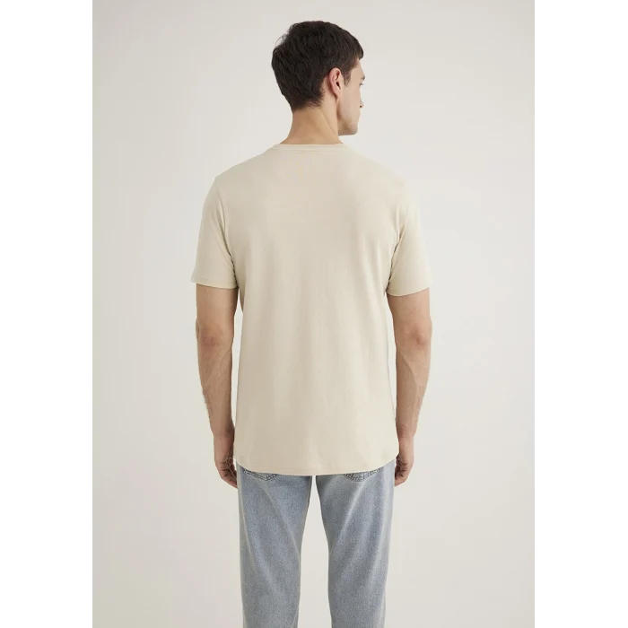 Mavi 066846-70322 Mavi Logo Baskılı Bej Tişört