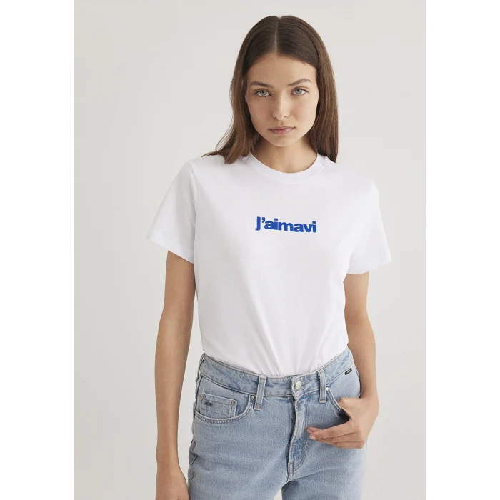 Mavi 1612242-620 Mavi Baskılı Beyaz Tişört