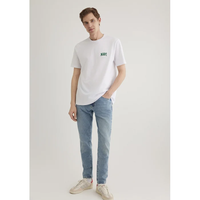 Mavi 0611714-620 Mavi Logo Baskılı Beyaz Tişört