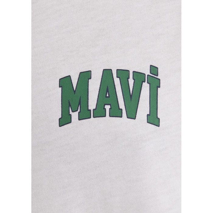Mavi 0611714-620 Mavi Logo Baskılı Beyaz Tişört