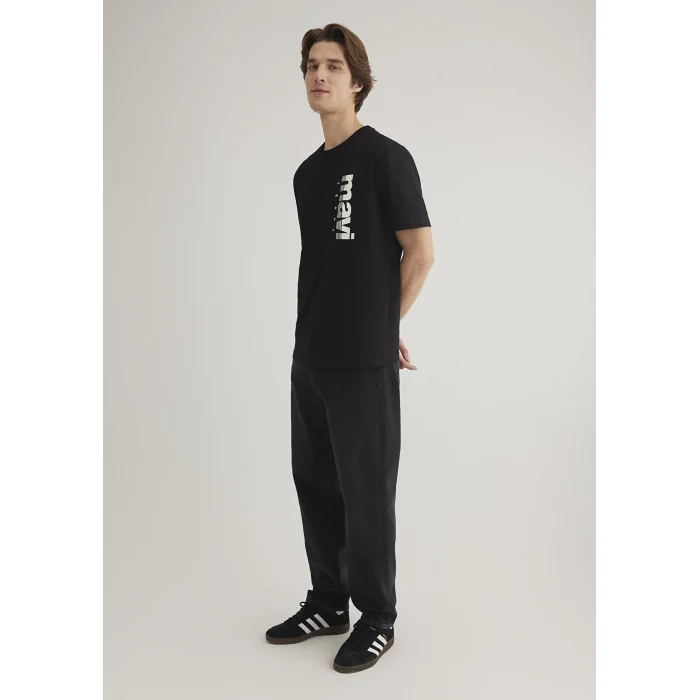 Mavi 0611745-900 Mavi Jeans Baskılı Siyah Tişört