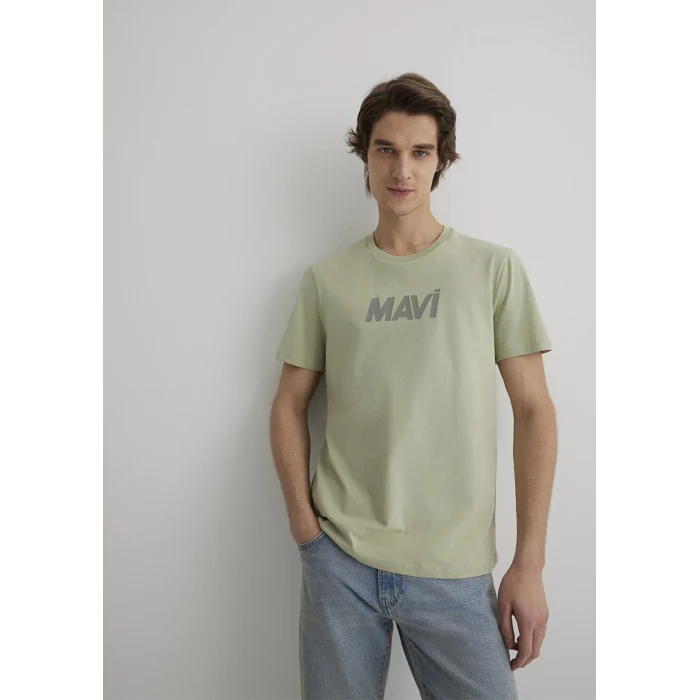 Mavi 066846-85873 Mavi Logo Baskılı Yeşil Tişört