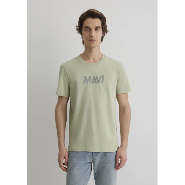 Mavi 066846-85873 Mavi Logo Baskılı Yeşil Tişört