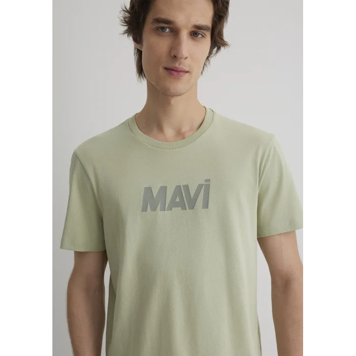 Mavi 066846-85873 Mavi Logo Baskılı Yeşil Tişört