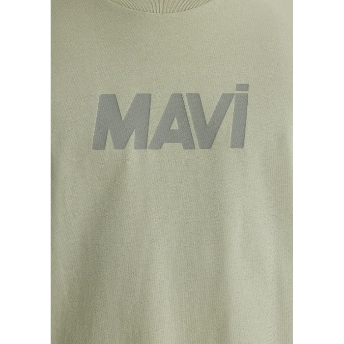 Mavi 066846-85873 Mavi Logo Baskılı Yeşil Tişört