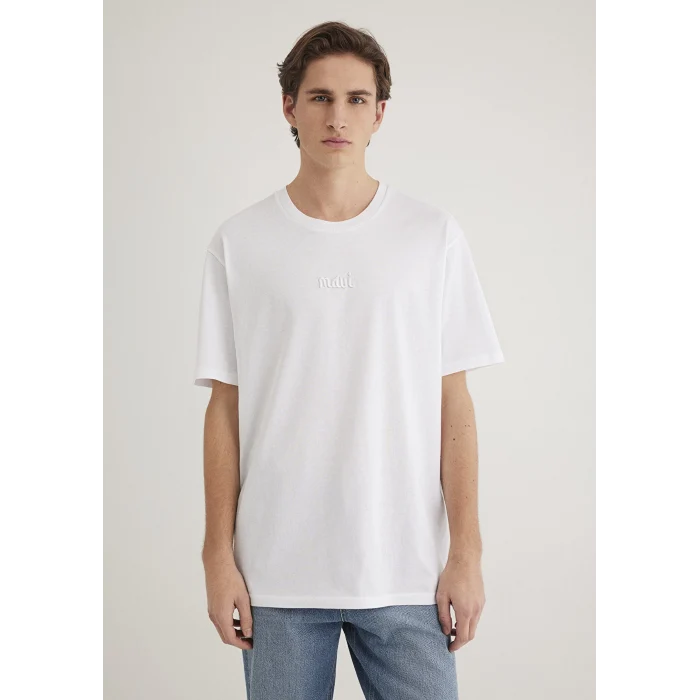 Mavi 0610100-620 Mavi Naskışlı Beyaz Tişört