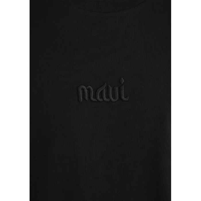 Mavi 0610100-900 Mavi Naskışlı Siyah Tişört