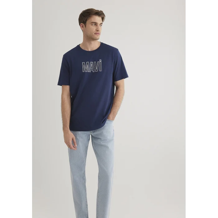 Mavi 066842-70758 Mavi Logo Baskılı Lacivert Tişört