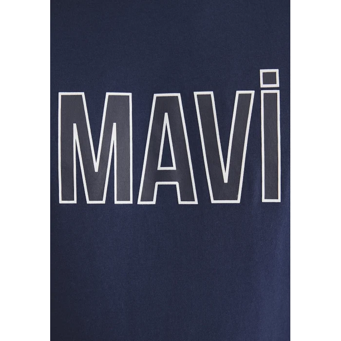 Mavi 066842-70758 Mavi Logo Baskılı Lacivert Tişört
