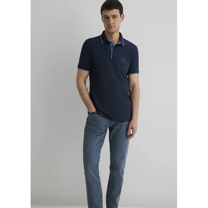 Mavi 062373-28417 Yaka Detaylı Lacivert Polo Tişört