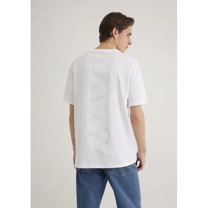 Mavi 0611313-620 Mavi Logo Sırt Baskılı Beyaz Tişört