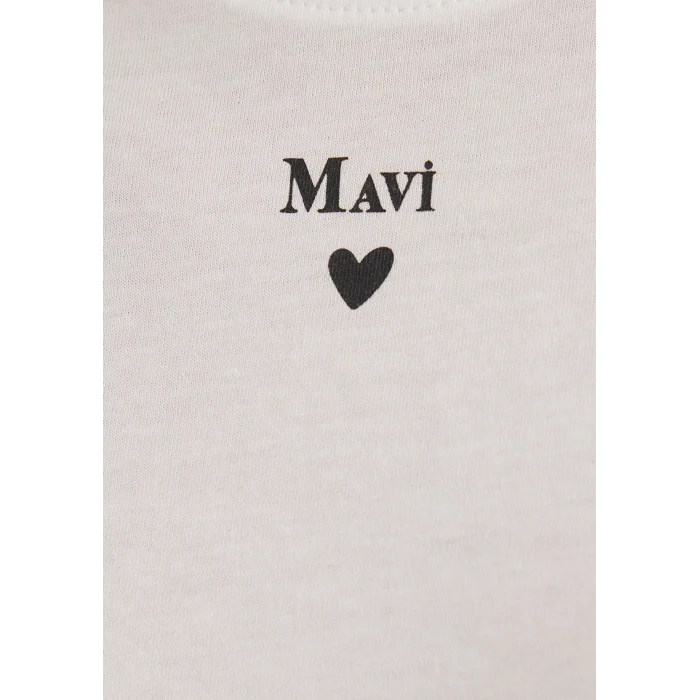 Mavi 1601185-33389 Mavi Logo Baskılı Beyaz Tişört