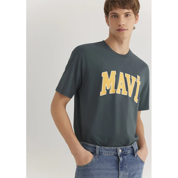 Mavi 0611711-71598 Mavi Logo Baskılı Yeşil Tişört