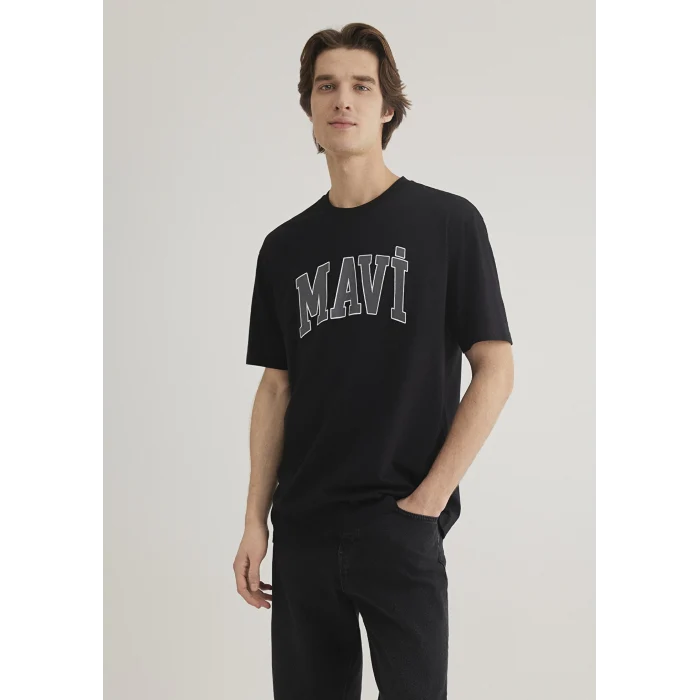 Mavi 0611711-900 Mavi Logo Baskılı Siyah Tişört