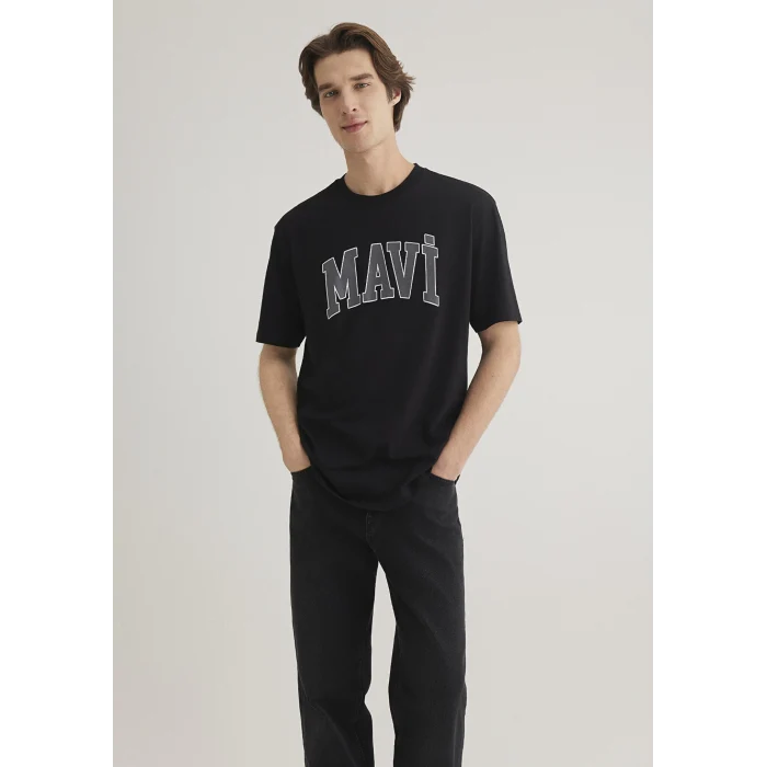 Mavi 0611711-900 Mavi Logo Baskılı Siyah Tişört