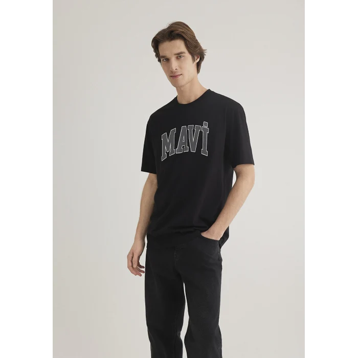 Mavi 0611711-900 Mavi Logo Baskılı Siyah Tişört