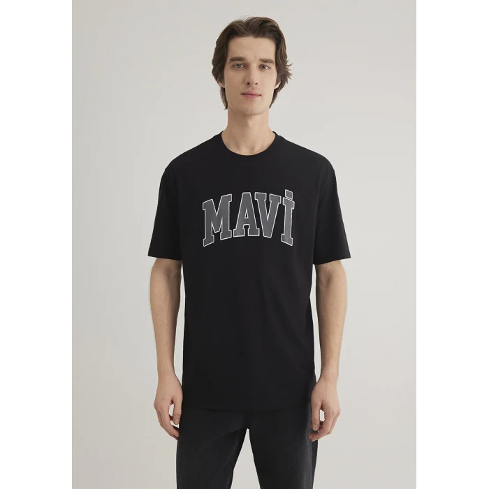 Mavi 0611711-900 Mavi Logo Baskılı Siyah Tişört