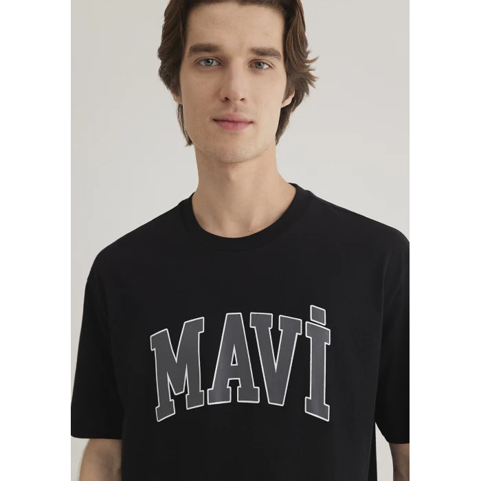 Mavi 0611711-900 Mavi Logo Baskılı Siyah Tişört