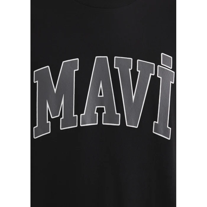 Mavi 0611711-900 Mavi Logo Baskılı Siyah Tişört