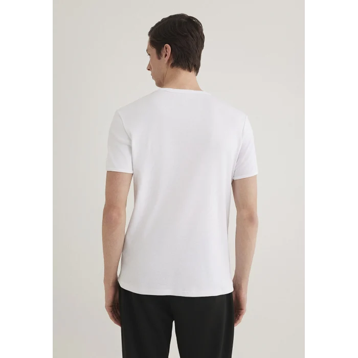 Mavi 063748-620 Ribana Detaylı V Yaka Beyaz Tişört