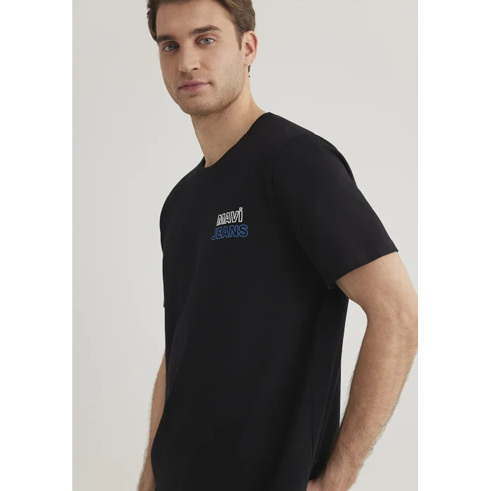 Mavi 066841-900 Mavi Jeans Baskılı Siyah Tişört