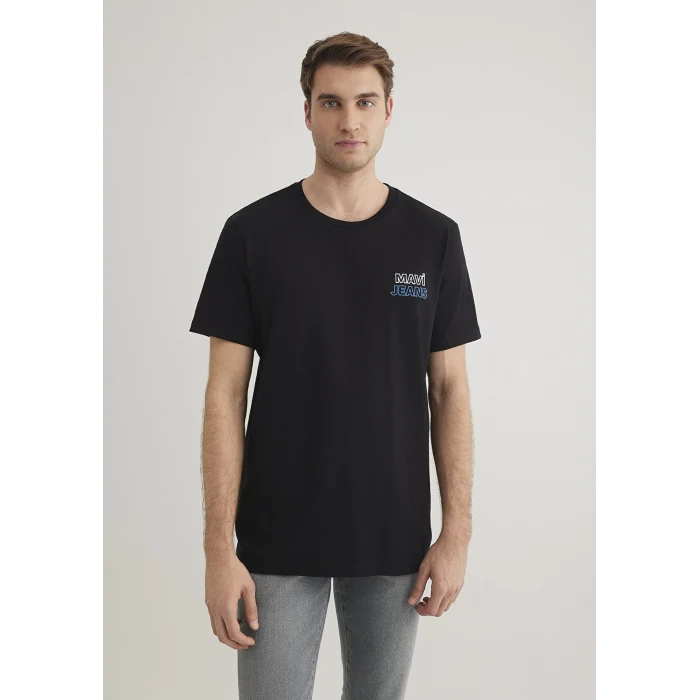 Mavi 066841-900 Mavi Jeans Baskılı Siyah Tişört