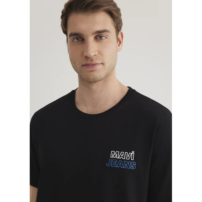 Mavi 066841-900 Mavi Jeans Baskılı Siyah Tişört