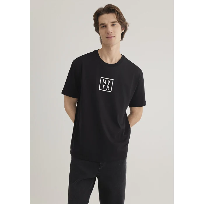 Mavi 0612004-900 MVTR Baskılı Siyah Tişört