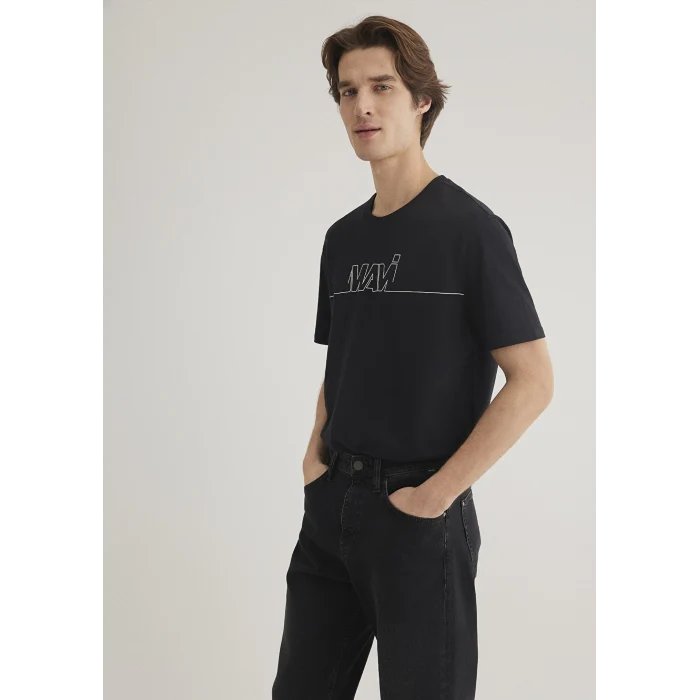 Mavi 0610254-900 Mavi Logo Baskılı Siyah Tişört