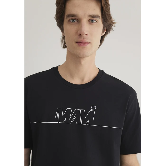 Mavi 0610254-900 Mavi Logo Baskılı Siyah Tişört