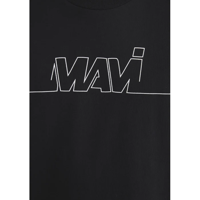 Mavi 0610254-900 Mavi Logo Baskılı Siyah Tişört