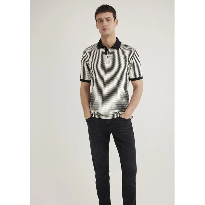 Mavi 0611843-70055 Mavi Black Çizgili Polo Tişört