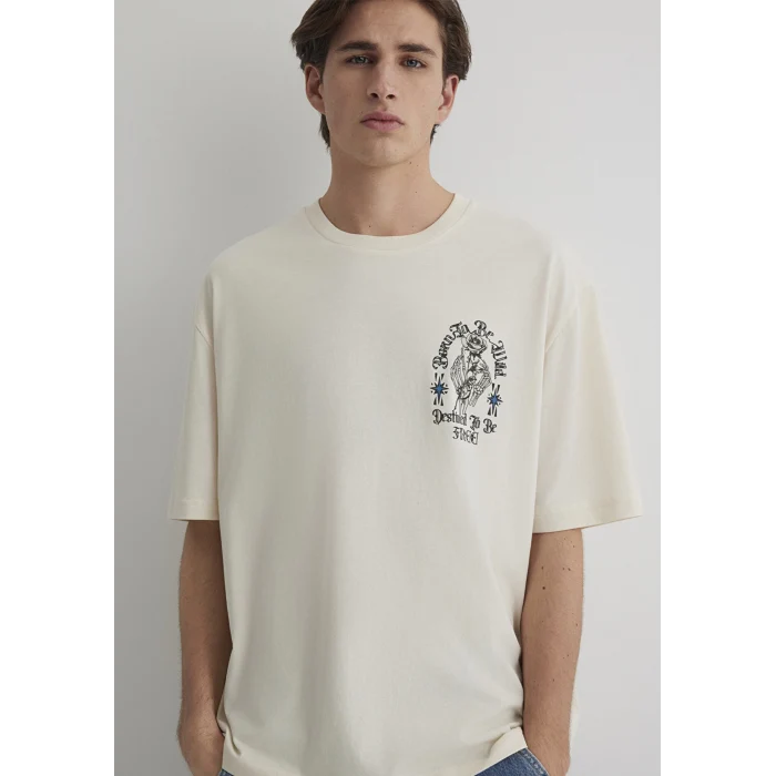 Mavi 0612703-70072 Kuru Kafa Baskılı Ekru Tişört