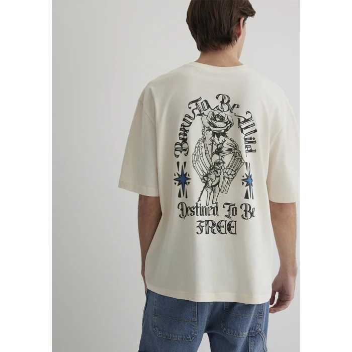 Mavi 0612703-70072 Kuru Kafa Baskılı Ekru Tişört