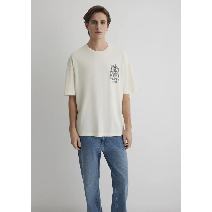 Mavi 0612703-70072 Kuru Kafa Baskılı Ekru Tişört