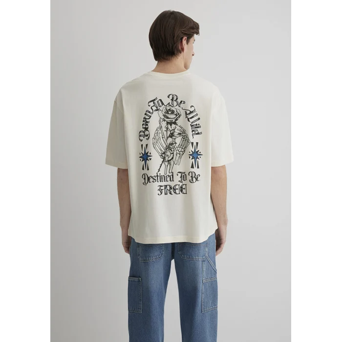 Mavi 0612703-70072 Kuru Kafa Baskılı Ekru Tişört