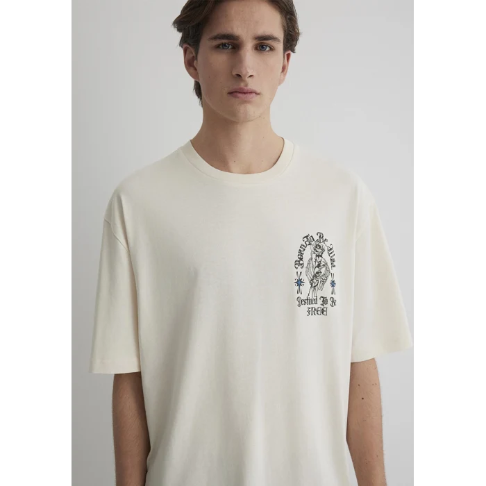 Mavi 0612703-70072 Kuru Kafa Baskılı Ekru Tişört