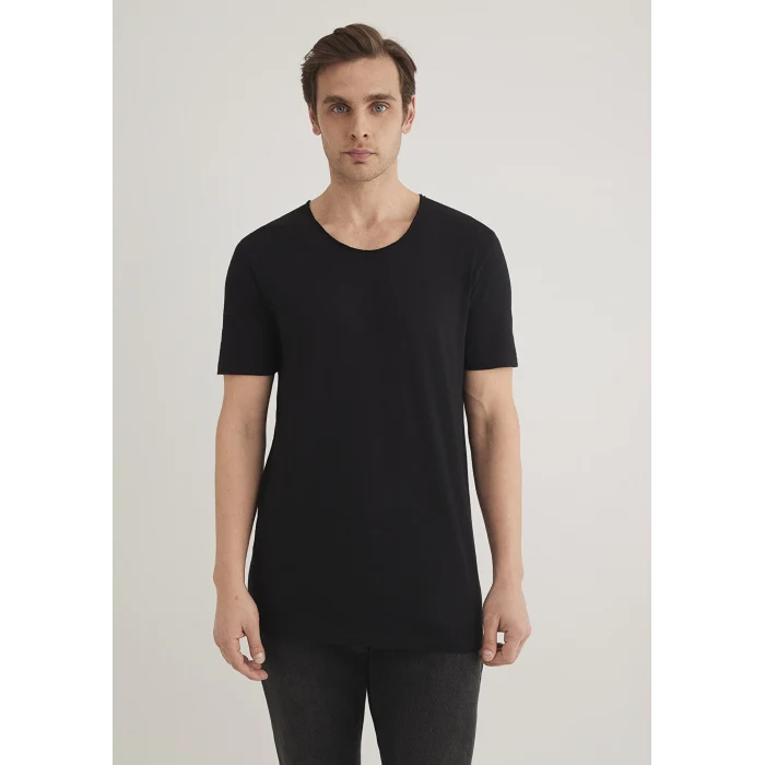 Mavi 064019-20933 Yaka Detaylı Siyah Tişört