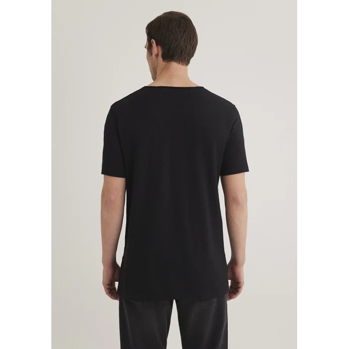 Mavi 064019-20933 Yaka Detaylı Siyah Tişört