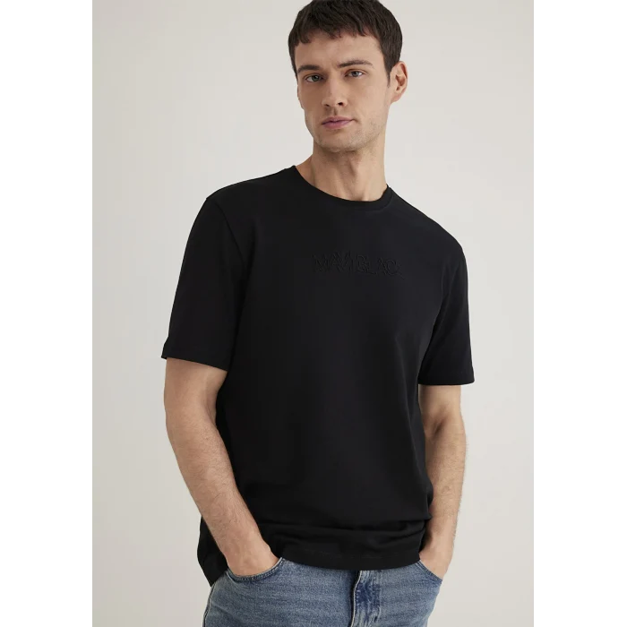 Mavi 0612644-900 Mavi Black Nakışlı Siyah Tişört